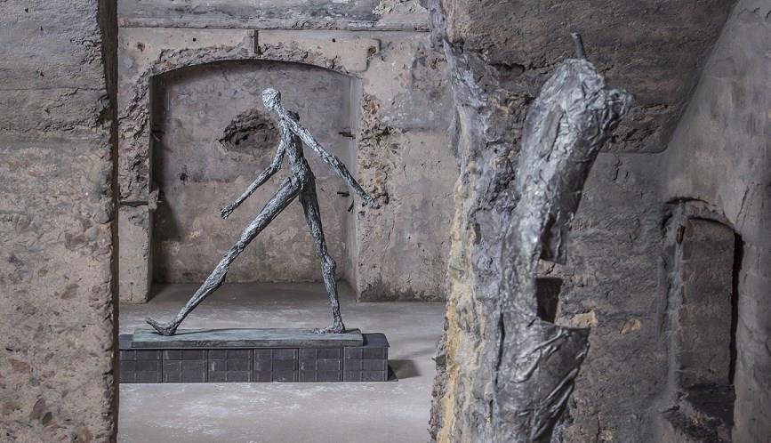 Sculpture fort with unique art in an old bunker