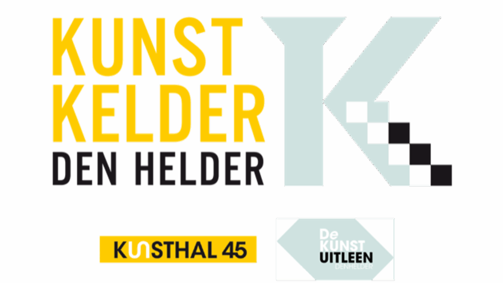 Logo van Kunst in de Kelder met logo van Kunsthal 45 en de Kunstuitleen