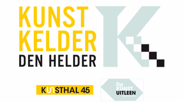 Logo van Kunst in de Kelder met logo van Kunsthal 45 en de Kunstuitleen