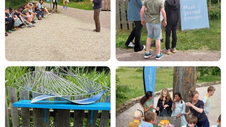 Collage van vier foto's bij de Helderse Vallei over lessen in de natuur