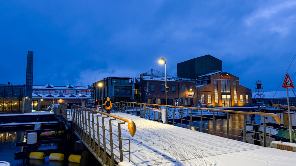 Winterse sneeuw in Den Helder